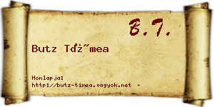 Butz Tímea névjegykártya